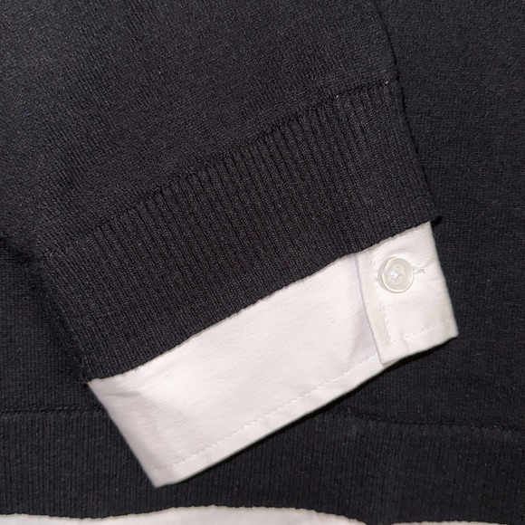 🩷 Like new! Chicos Heart Print Built-In Shirt sweater Size L. - Picture 7 of 11